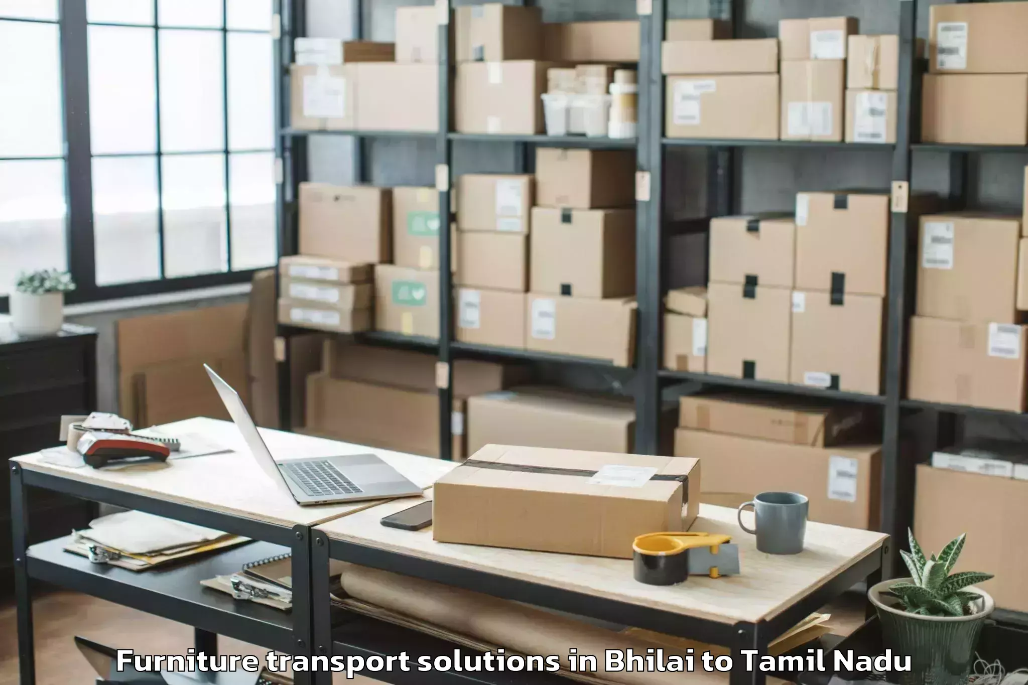 Efficient Bhilai to Nandambakkam Furniture Transport Solutions